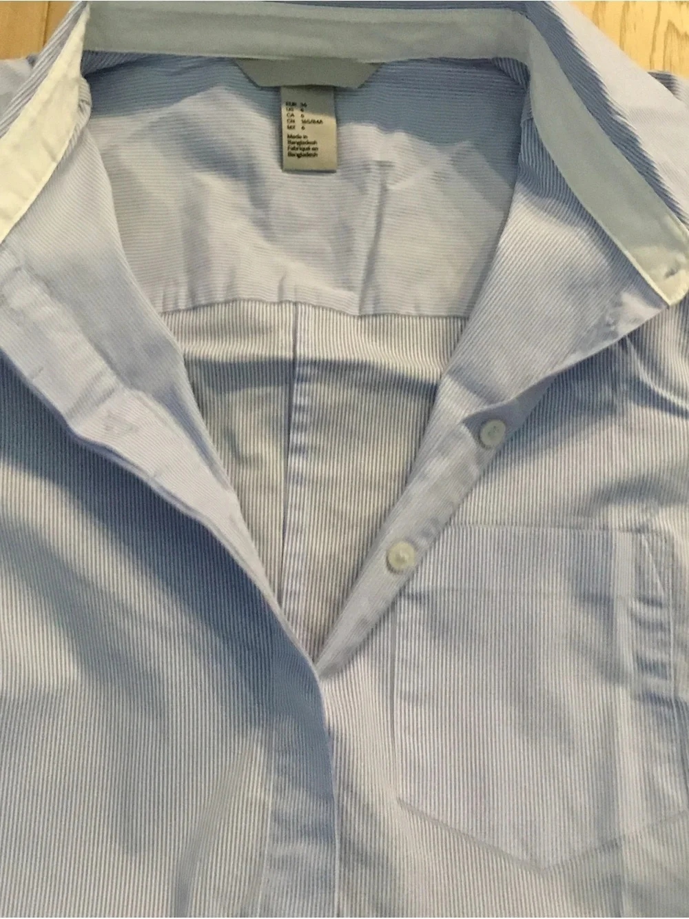 Light Blue Striped Button-Up Shirt - Classic Style - Picture 6 of 16